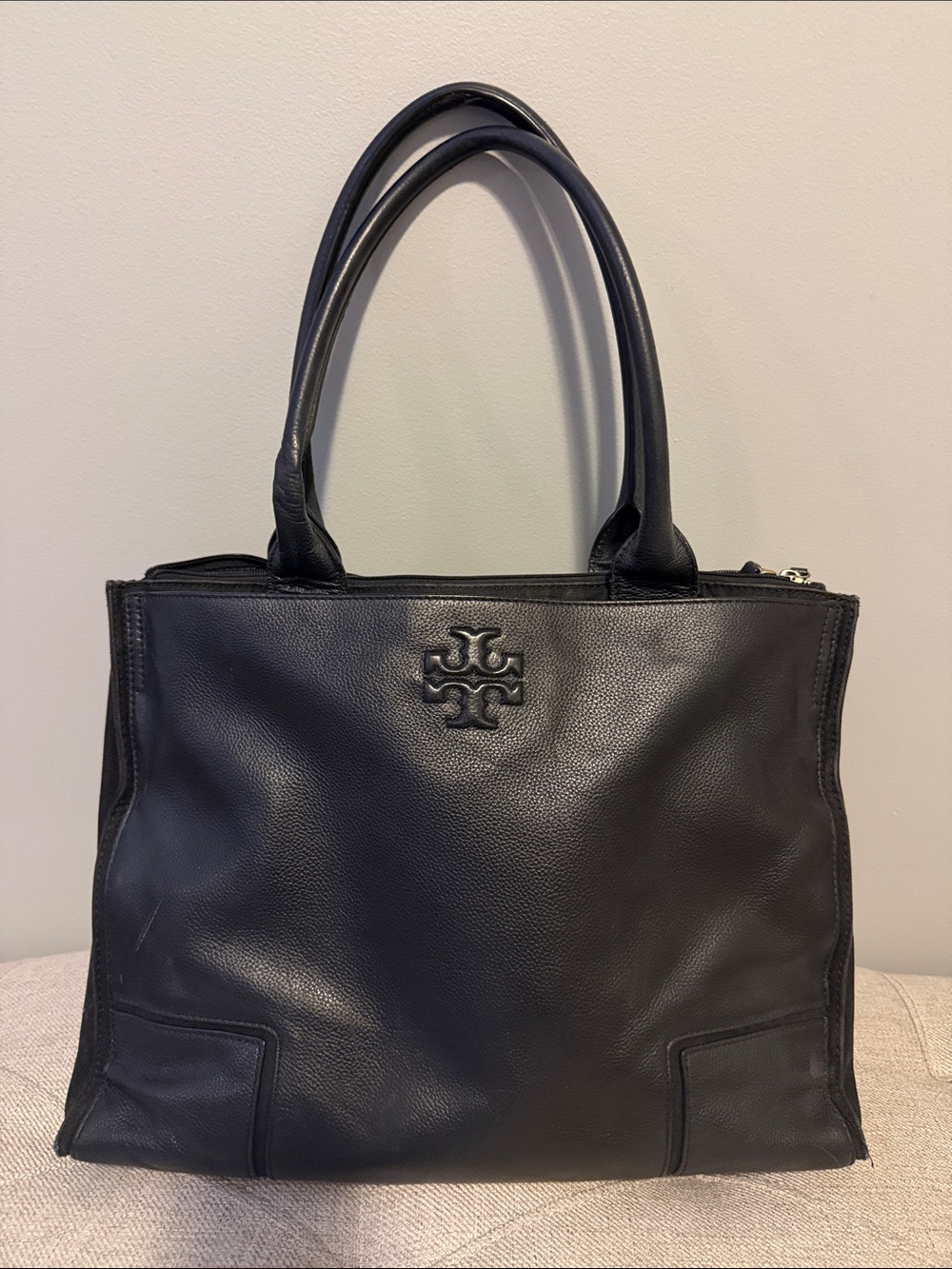 Tory Burch Black Pebbled Leather Tote